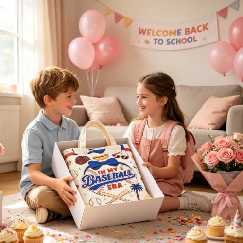 Bolso tote de lona grande yuboo para mamá fan de béisbol miniatura 5