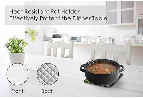 Miniatura 4 de Juego de manoplas de horno y soportes para ollas de hojas verdes, palmeras tropicales, exóticas, resistentes al calor, 3 piezas para cocinar,