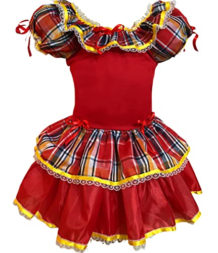 Vestido Festa Junina São João Caipira Quadrilha Barato Vermelho Lindo (6)
