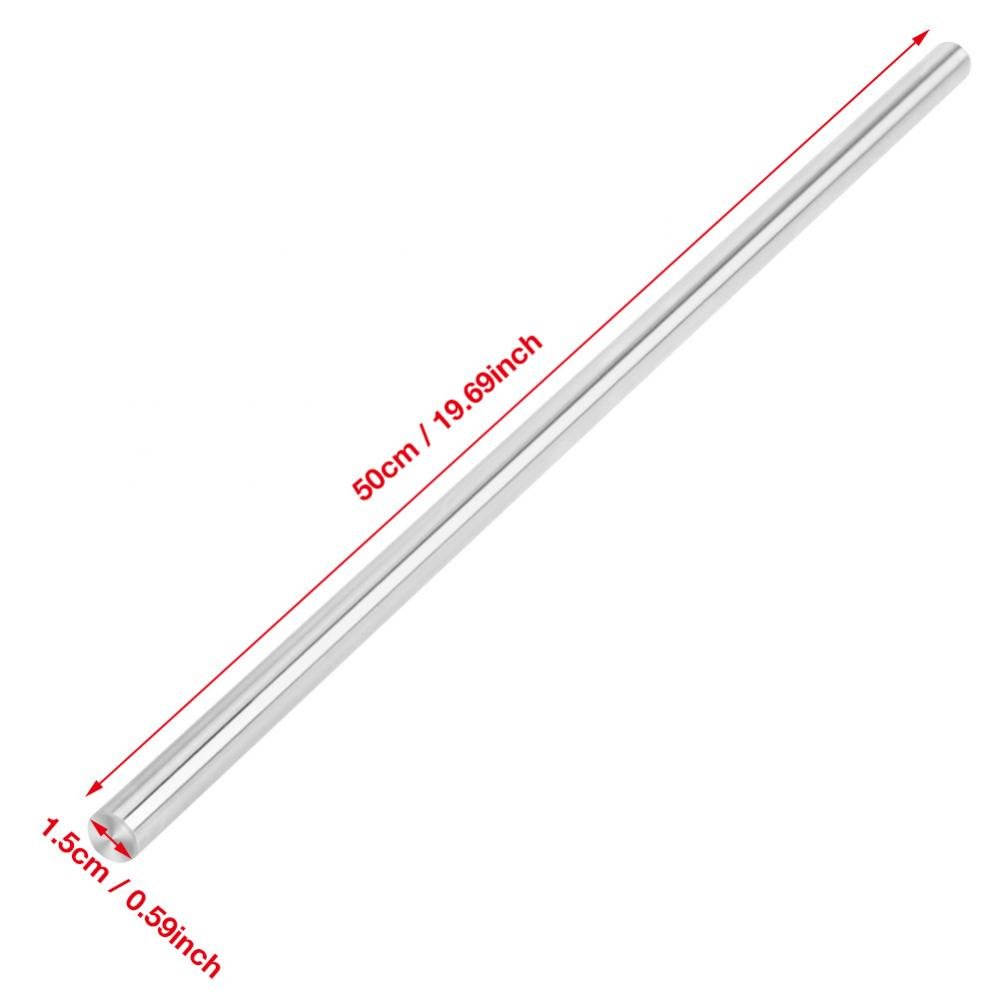 Barra de acero, 1Pcs 15mm 500mm Cromado lineal Acero al carbono Barra redonda Cilindro endurecido Barra, Alta resistencia a la corrosión/Alta resistencia al desgaste/Alta precisión