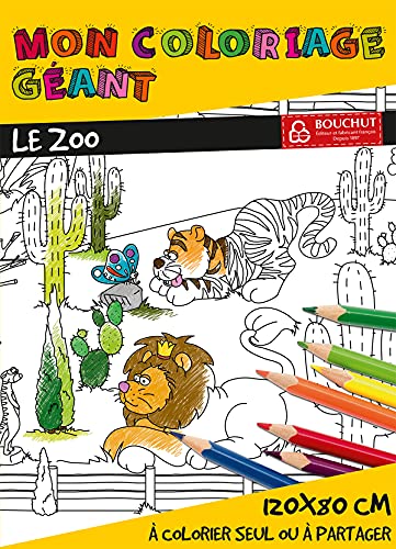 Bouchut 29280 COLORIAGES GEANTS LE ZOO 80 x 120 cm, White Cover