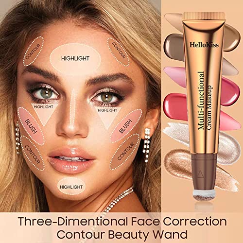 Liquid Blush Beauty Wand,Matte Face Blush With Cushion Applicato，Long Lasting Smoothly Moisturizng Super Silky Blush Stick #TOP3