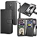 Tekcoo Compatible for LG K20 V/LG K20 Plus/LG Harmony/LG Grace/LG V5 / K10 2017 PU Leather Wallet Case, Luxury ID Credit Card Slots Holder Flip Cover [Detachable Magnetic Hard Case] - Black