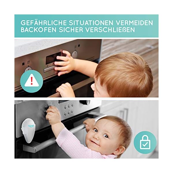 Kindersicherung Backofen Herdschutz Kinder, 2 Stück Backofentür-Sicherung, Baby Sicherheit für Herd & Ofen… – Bild 5