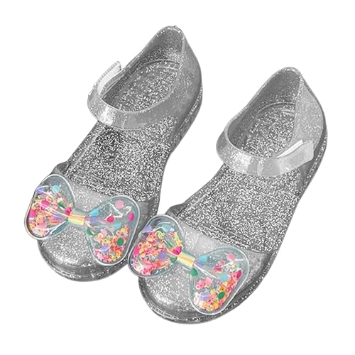 IWIHMIV Toddler Girls Closed Toe Sandals Summer Non Slip Beach Shoes Birthday Soft Sole Bowknot Crystal Sandals