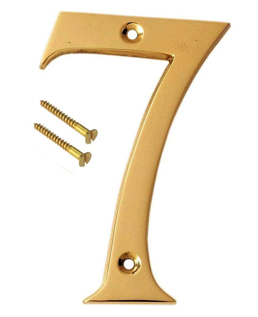 eSplanade 4" Brass House Hotel Door Number Plaque Sticky Numeric Numerical Digit 0-9 (7 (Seven)) — Amazon image 7