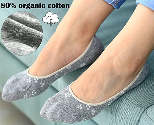 RYI 5-Pack No Show Socks for Women Size 6-9 Ankle Invisible Non-slip Athletic Socks3