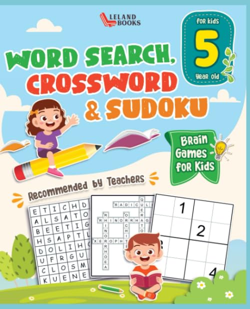 Brain Games for 5 year olds Word Search, Crossword & Sudoku (Brain Games for Clever Kids)