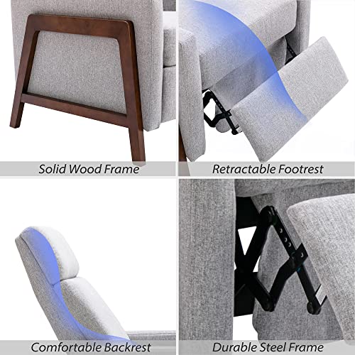 Qkff Push Back Recliner Chair, Upholstered Accent Chair Recliners With Thick Seat Cushion And Backrest Small Recliners For Small Spaces Living Room, Home Theater #TOP3