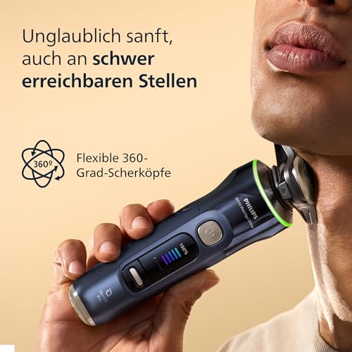 Philips Rasierer i9000 Prestige Ultra, Nass- und Trockenrasierer für Herren, Druck- und Bewegungssensor, 5+1 Bartstyler, Nasenhaartrimmer… – Ansicht 4