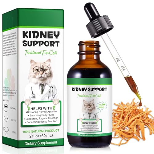 Kidney Support for Cats, Cat Kidney Treatment Support Cat Urinate Regularly, Strengthen Kidney Function,Increase Immunity, Herbal Supplement Supports Healthy Kidney Function- 60ml/2fl.oz