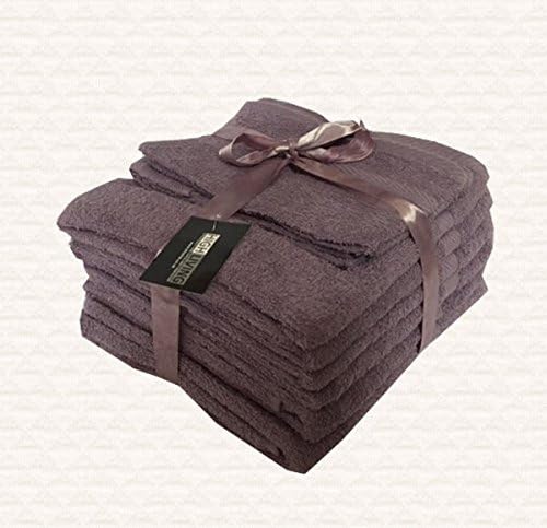 Towel Bale 10 Piece Set 500 GSM Egyptian Cotton by Highliving (Chocolate)