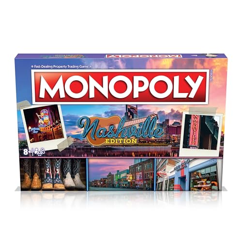 Monopoly Board Game Nashville Edition: Juego de mesa para 2-6 jugadores, educativo y de estrategia, en inglés, para niños a partir de 8 años y adultos, edición estándar miniatura 7