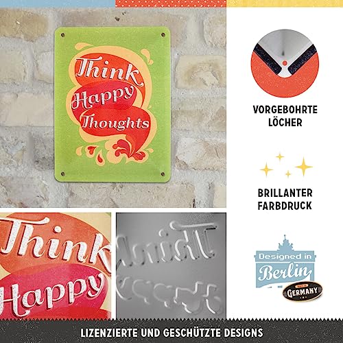 Nostalgic-Art Retro Tin Sign, Think Happy Thoughts, Gift idea for fans of nostalgia Metal Plaque - Image 3