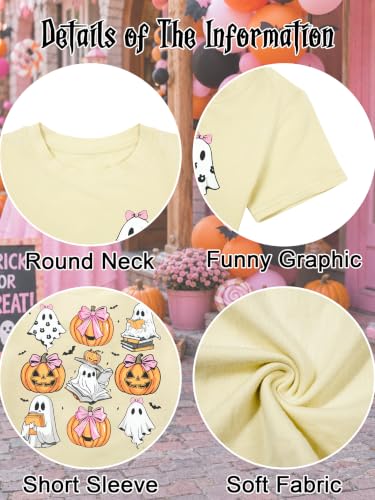 Halloween Shirts for Kids Toddler Ghost Graphic Tee Spooky Season Fall Tops - image 6