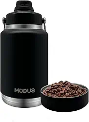 MODUS 2L Garrafa Térmica Grande De Aço Inoxidável 18/8 Com Base Removível (Preto)