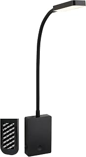 BRILONER - LED Leselampe ohne Stromanschluss und ohne Bohren mit Akku, Touch, dimmbar, warmweißes Licht, Wandleuchte, Wandlampe zum Kleben, Bettlampe, Leselicht, Nachttischlampe, 6x3x50 cm, Schwarz