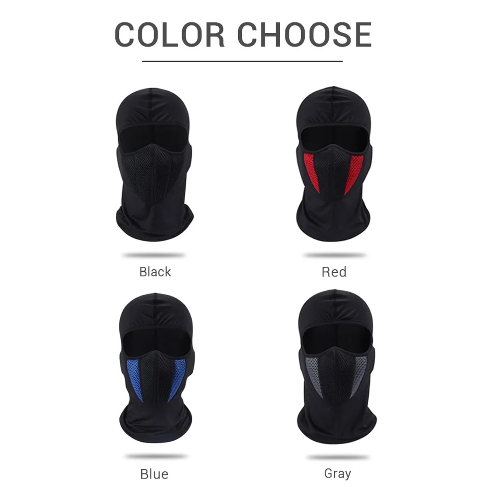 Masque De Cyclisme 2 pièces Cagoule Moto Masque Facial Casque de Moto Bandana Capuche Ski Cou Masque Complet Coupe-Vent Visage Bouclier Écharpe pour La Moto
