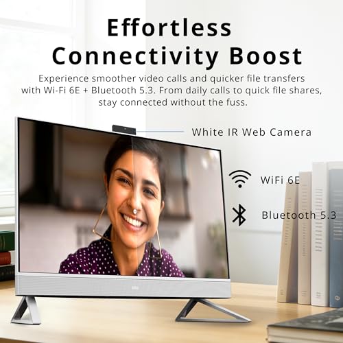 Image of Dell 27 inch FHD Touchscreen All-in-One Desktop, Intel Core 7 150U, 32GB DDR5, 3TB Storage (2TB SSD+1TB Docking Station Set), NVIDIA GeForce MX570A, Webcam, Wireless Keyboard & Mouse, Windows 11, White