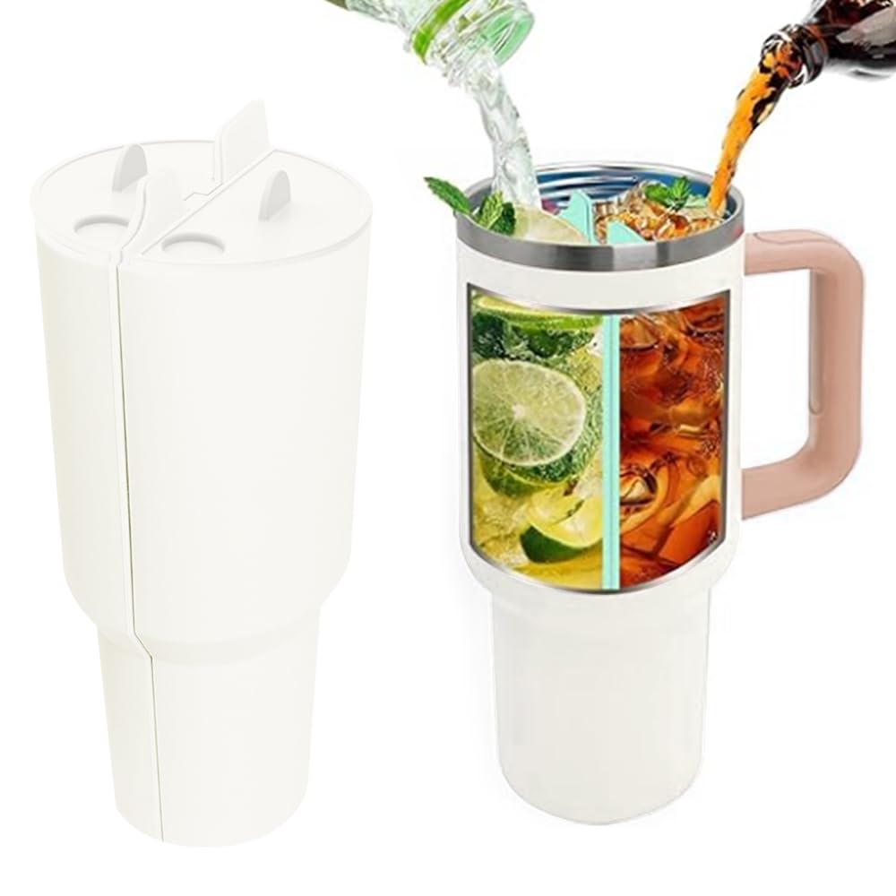 2 Getränketrenner Aus Silikon Für Stanley 40 Oz – Inkl. 2 Deckel, Kompatibel, Leicht Zu Reinigen, Für Zwei Getränke In Einer Tasse