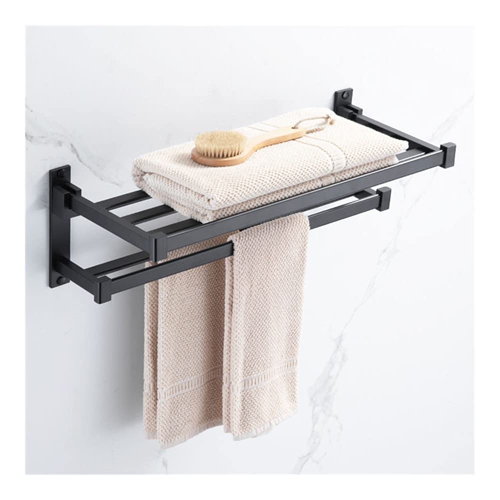 Porte-serviettes de bain pliable et support mural antirouille