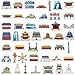 Beijing City Stickers |52Pcs China Capital Famous Buildings Waterproof Vinyl Decals for Water Bottles Cup Computer Mobile Phone Skateboard Guitar