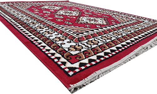 Image of Home Decore Acrylic Carpet for Your Living Room & Drawing Room Aywhere in Your Home (150x210 Red Colour)- 5x7 Feet