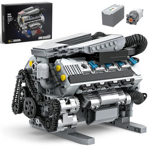 V8 Engine Model Building Set, MOC Mini-V8-Motor-Bausatz mit Motor, Kinder ab 14 Jahren und Erwachsene, kompatibel mit Lego (931 Teile) V8 Engine Model Building Set, MOC Mini-V8-Motor-Bausatz mit Motor, Kinder ab 14 Jahren und Erwachsene, kompatibel mit Lego (931 Teile)