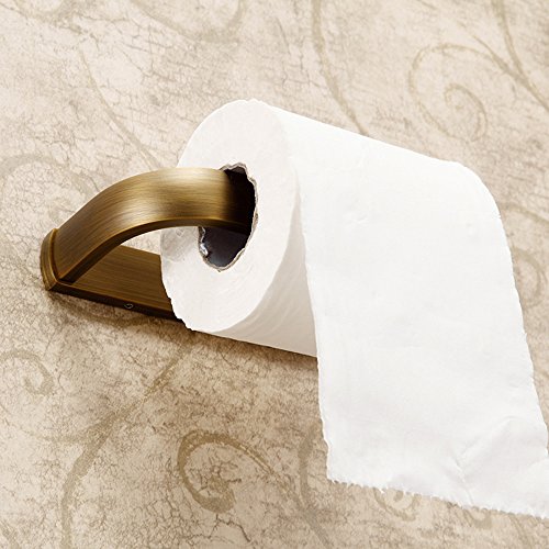 Leyden Antique Brass Toilet Paper Holder, Brass Toilet Roll Holder Bathroom Wall Mount Tissue Roll Dispenser by Leyden - Image 2