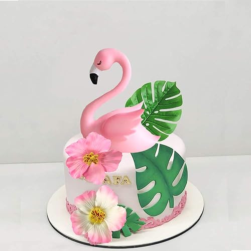 Miniatura 3 de JeVenis Decoración para tartas de flamenco grande, decoración de pastel de cumpleaños de flamenco, decoraciones de pastel de flamenco para fiestas