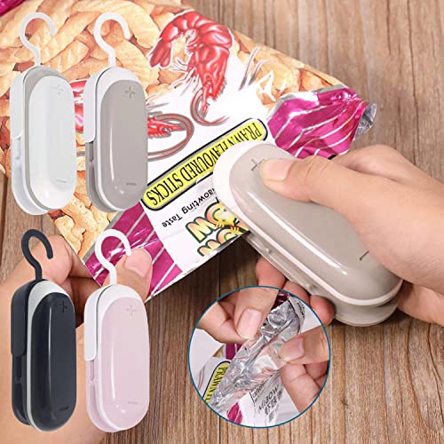 Mini Handheld Sealer Portable Vacuum Sealer Heat Bag Sealer Hand Pressure Heat Sealing Machine Handheld Plastic Bag Sealer Mini Food Sealer for Plastic Bags Kitchen Home Supplies
