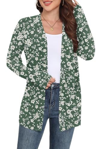Image of Yincro Womens Lightweight Cardigan Long Sleeve Open Front Casual Sweater Cardigans with Pockets
