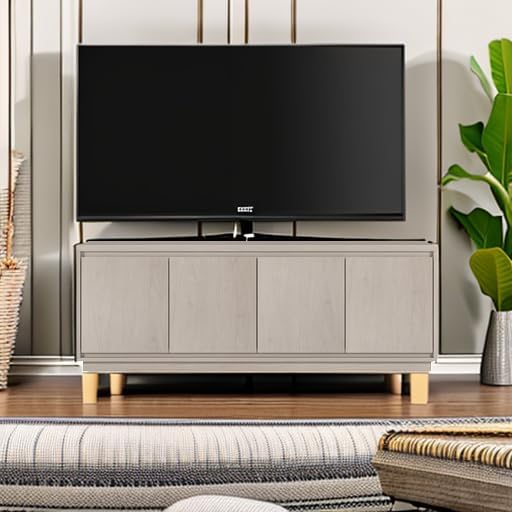 Henn&Hart 68" TV Stand for TVs up to 75", Beech White image 6