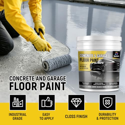 SENVEN Pintura para Pisos de Concreto y Garage Gris 5 Galones, Recubrimiento para Pisos de Concreto Interior/Exterior Semi Brillante miniatura 2