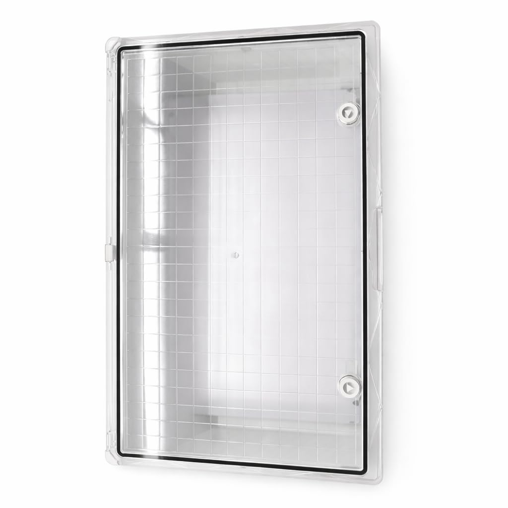 Armario Eléctrico Estanco 600x400x200 IP65 IK08 ABS con Puerta Opaca Transparente y Placa de Montaje Galvanizada Incluida