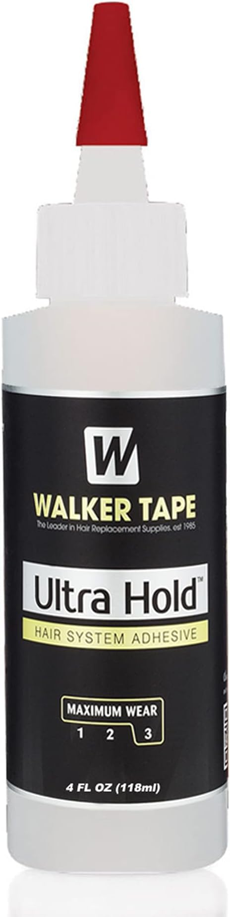 Walker Tape Ultra Hold Adhesive 4 oz Squeeze Bottle, Waterproof Clear-Drying Wig Glue for Lace Systems and Human Hair Extensions, Strong Long Lasting Maximum Wear Liquid Adhesive for Bonding