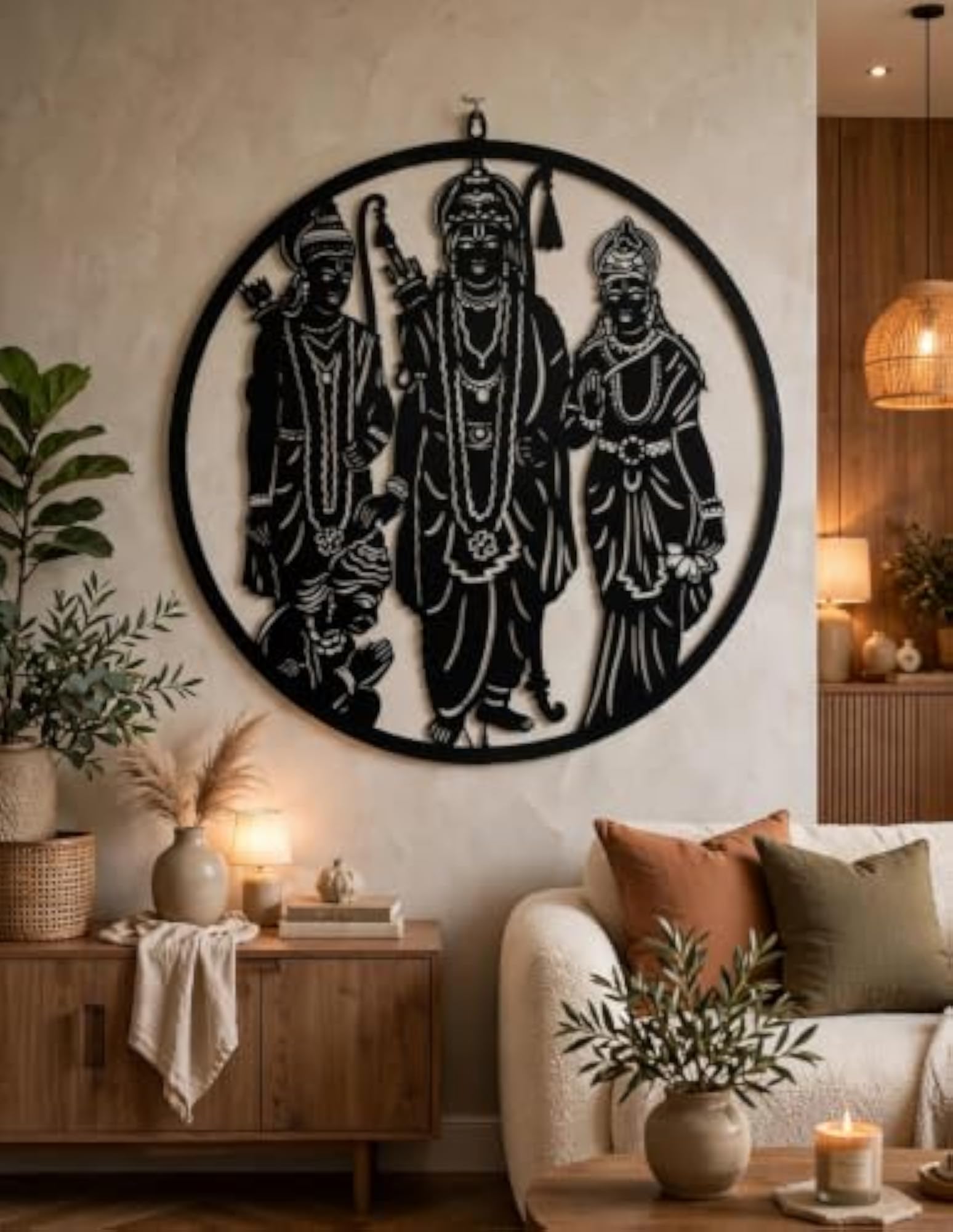 Ram Darbar Neon LED Wall Decor MDF Wood Backlit Art