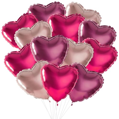 ASTARON 30 globos de San Valentín color burdeos, rojo, oro rosa, ...