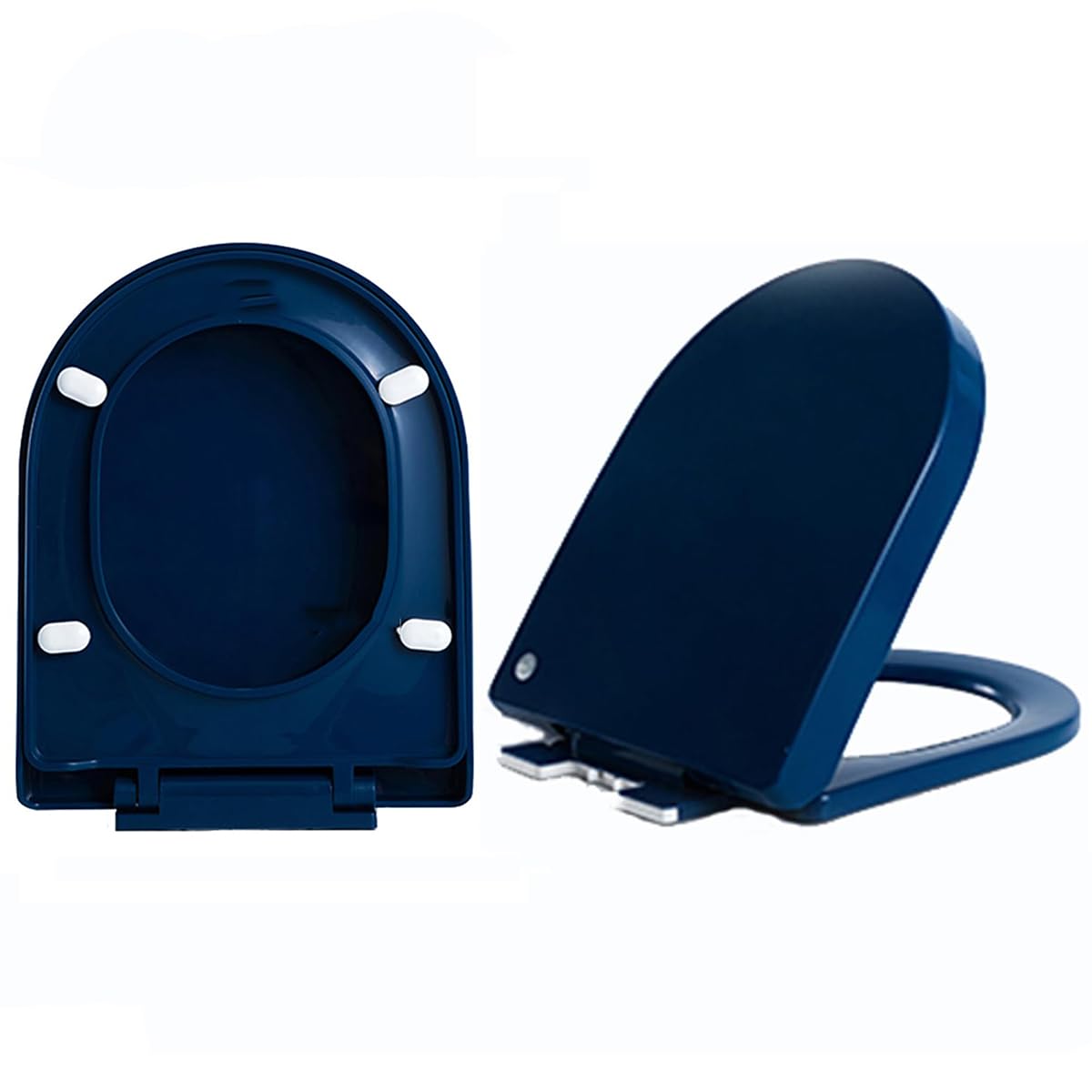 Ldhsjh Navy Soft Close Close Toilet Seat, Quick Release Hinges, Easy Clean- Pp Material Load, Adjustable, Lightweight, Durable, Portable, User-Friendly, Compact, Shaped, Colorful