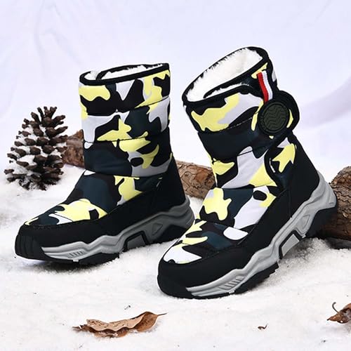 Boys Girls Snow Boots Waterproof Lightweight Warm Children's Winter Boots - Outdoor Non-Slip Hiking Boots - Comfortable Lining - Non-Slip Sole -3