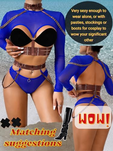 Image of Kaei&Shi Rave Outfit, Adjustable Strappy, Contrast Color, Choker, Chain Belt