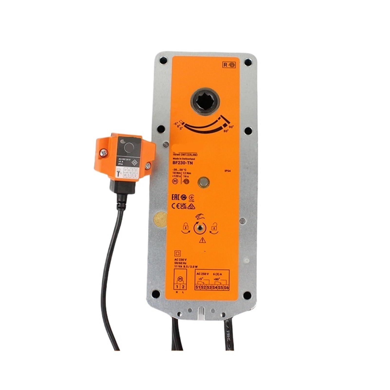 XDDQWSWA BF230-TN Spring-return actuator combined with thermoelectric tripping device (72°C)