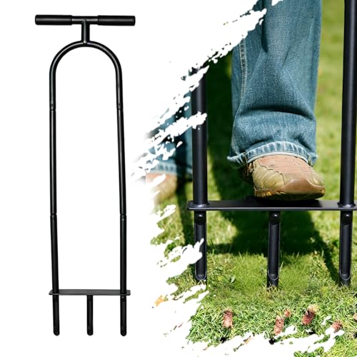 Aerador manual de núcleo para césped con 3 púas miniatura 1