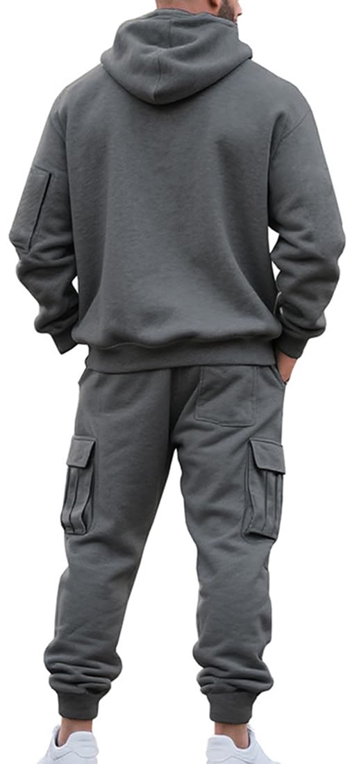 Set da Uomo composto da felpa con cappuccio e pantaloni, completo a due pezzi streetwear Y2K, felpa da uomo con tasche set sportivo