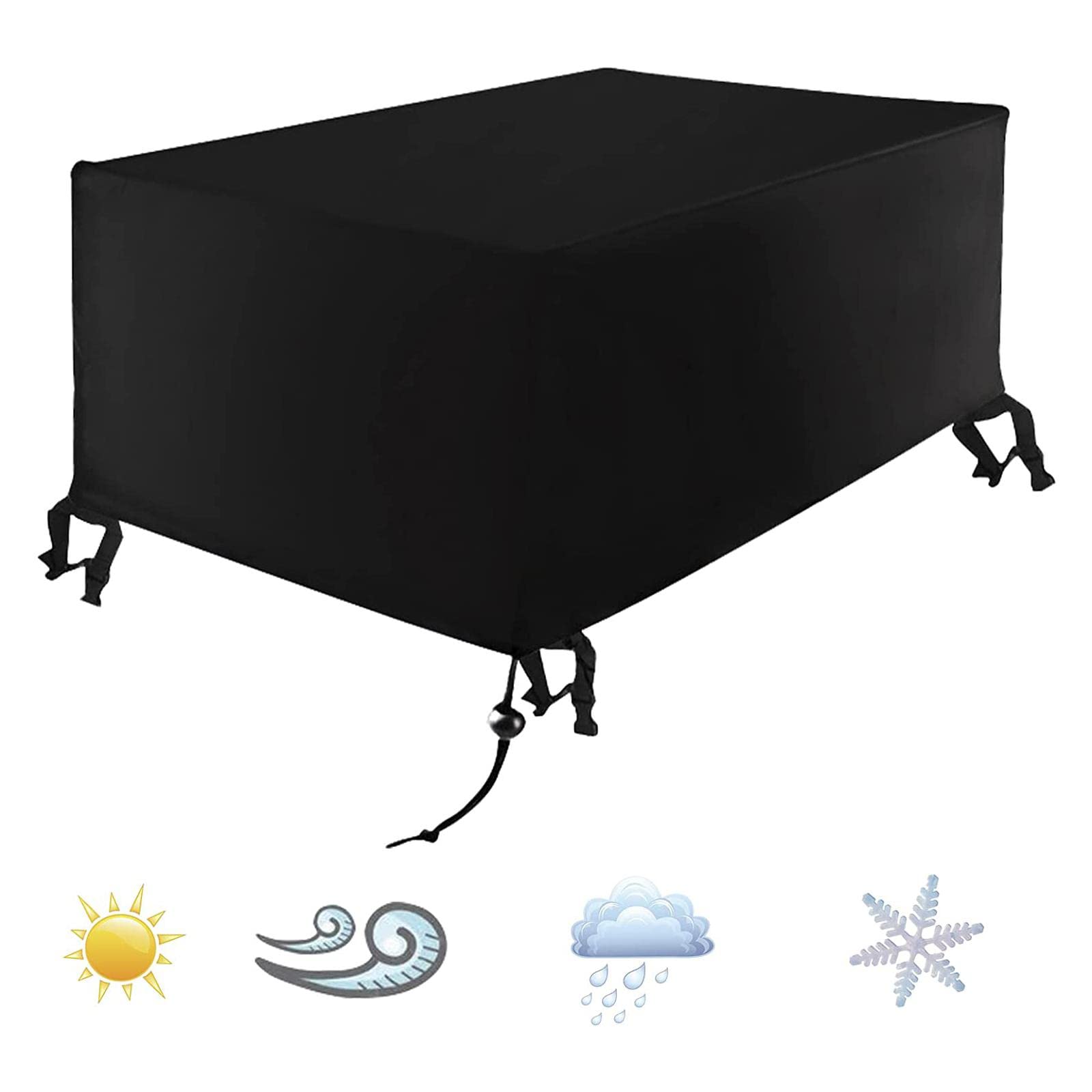 Housse Salon de Jardin Imperméable 200x160x85cm Housse Table Jardin Rectangulaire Housse Table de Jardin pour Ensembles Table et Canapé Coupe-Vent,Anti-UV,Anti-poussière