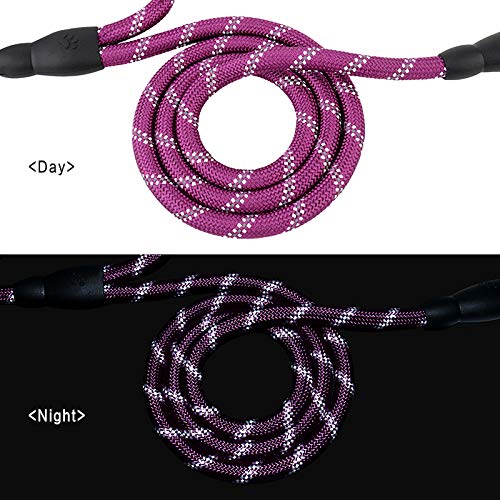 Image of Plutus Pet Rope Dog Leash 6ft Long,Traffic Padded Two Handle,Heavy Duty,Reflective Double Handles Lead for Control Safety Training,Leashes for Large Dogs or Medium Dogs,Dual Handles Leads(Purple)