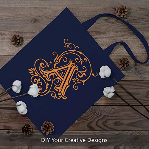 Image of TOPDesign 12-Pack Economical 16 inchx15 inch Navy Blue Cotton Tote Bag, Lightweight Medium Reusable Grocery Shopping Cloth Bags, Suitable for DIY, Advertising, Promotion, Gift, Activity