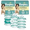 Pampers Swaddlers Disposable Baby Diapers Size 5, 2 Month Supply (2 x 132 Count) with Sensitive Water Based Baby Wipes 12X Multi Pack Pop-Top and Refill (1008 Count)