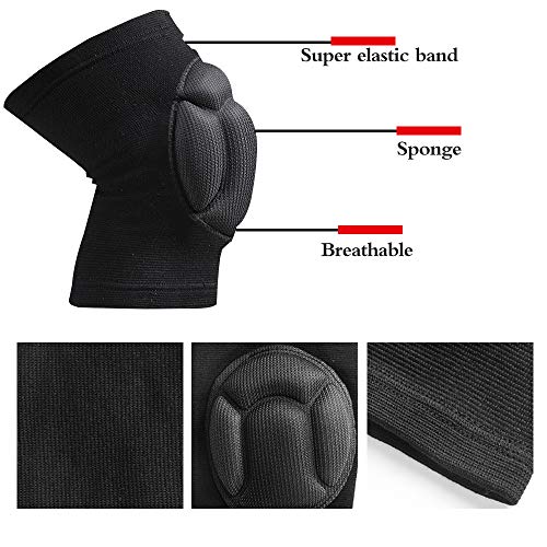 Image of Electomania 1 Pair Knee Pads Thick Sponge Collision Avoidance Kneeling Kneepad Outdoor Climbing Sports Riding Protector Protection (Black)