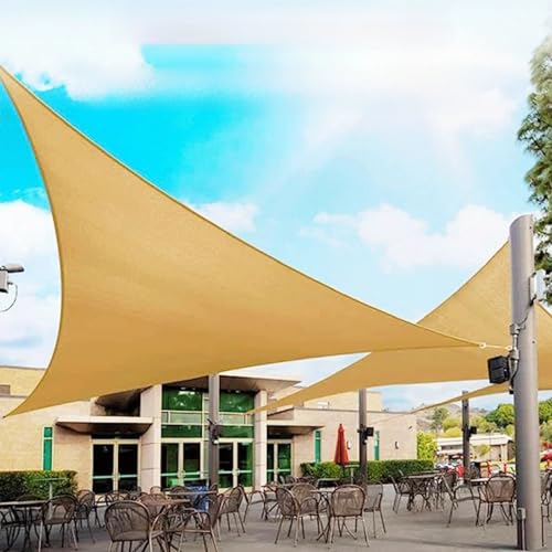 Toldo triangular con bloqueo UV para patio exterior con anillos en D duraderos 8